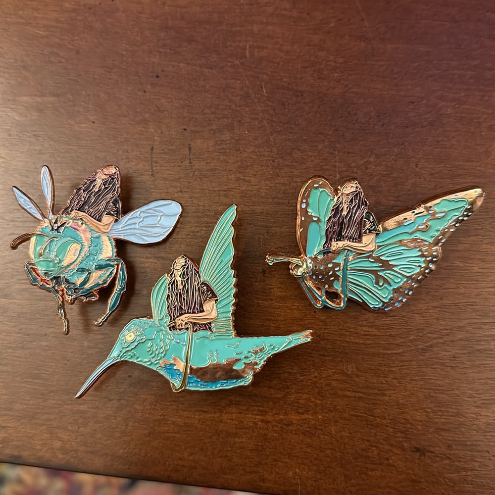 Set of 3 Matching Copper Plated Bassnectar Pins